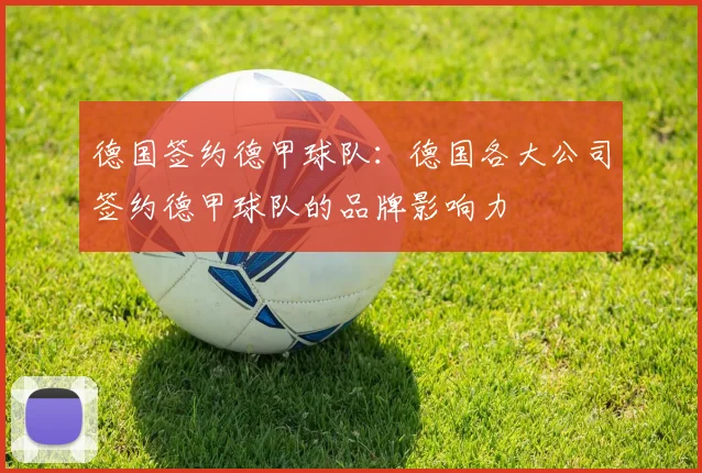 德国签约德甲球队：德国各大公司签约德甲球队的品牌影响力